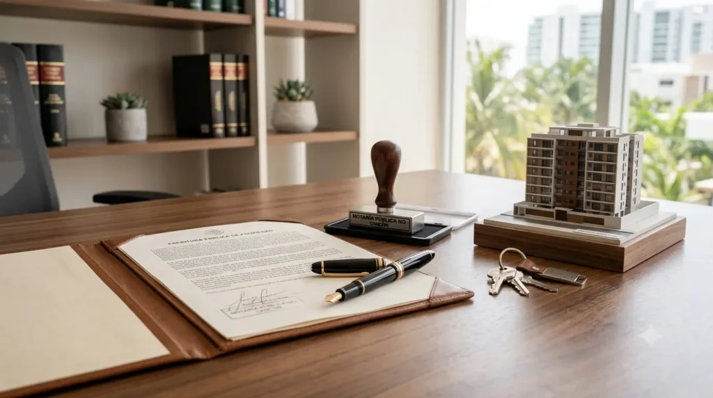 Constitución del fideicomiso ante notario para comprar propiedad en Cancún
